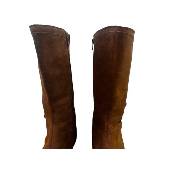 Merrel Captiva Waterproof High Boots Women 7.5 Brown Equestrian Nubuck Suede - Picture 5 of 16